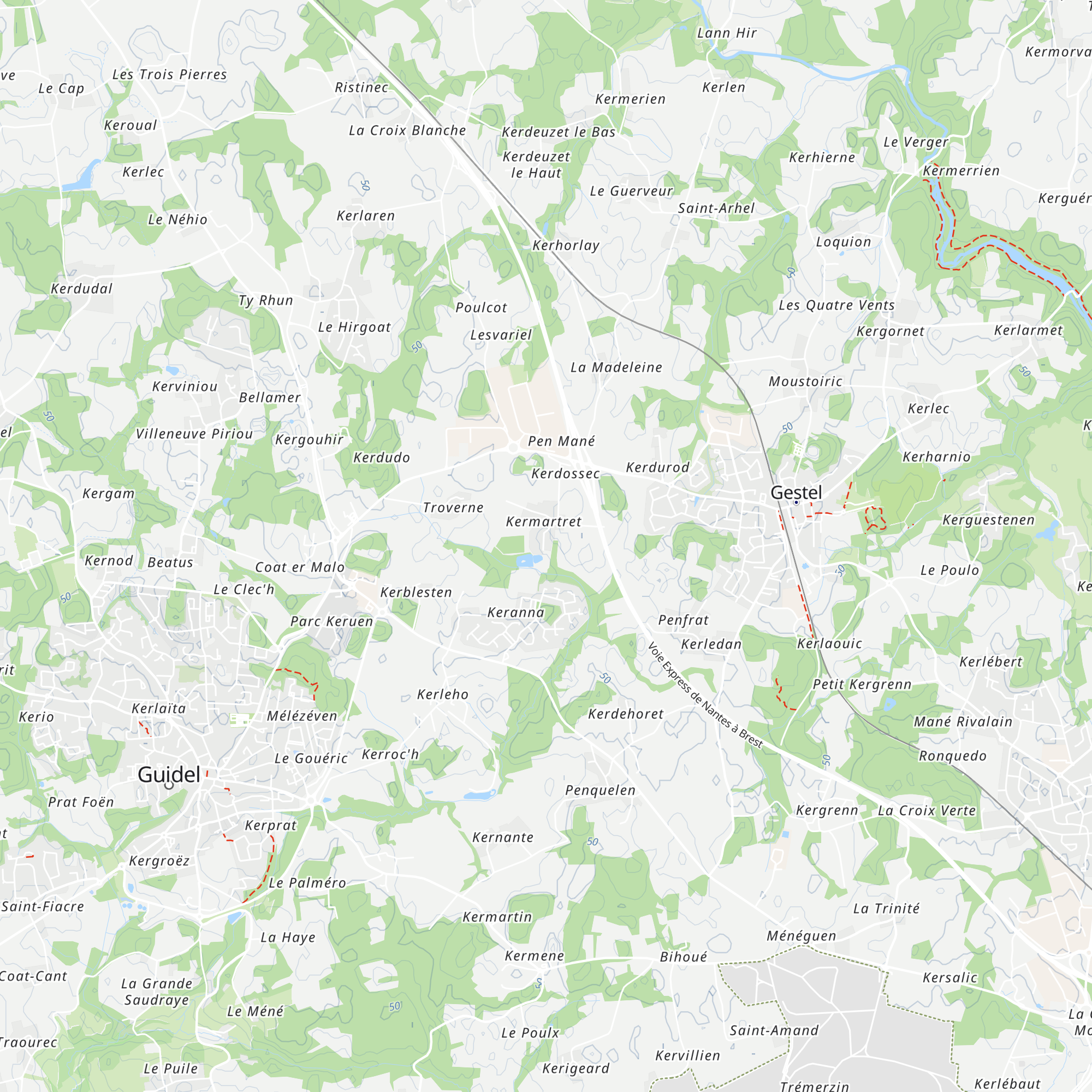 Gîte Ar Bradenn Gwidel map