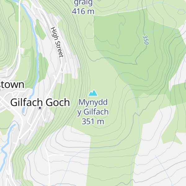 Map of Mynydd y Gilfach
