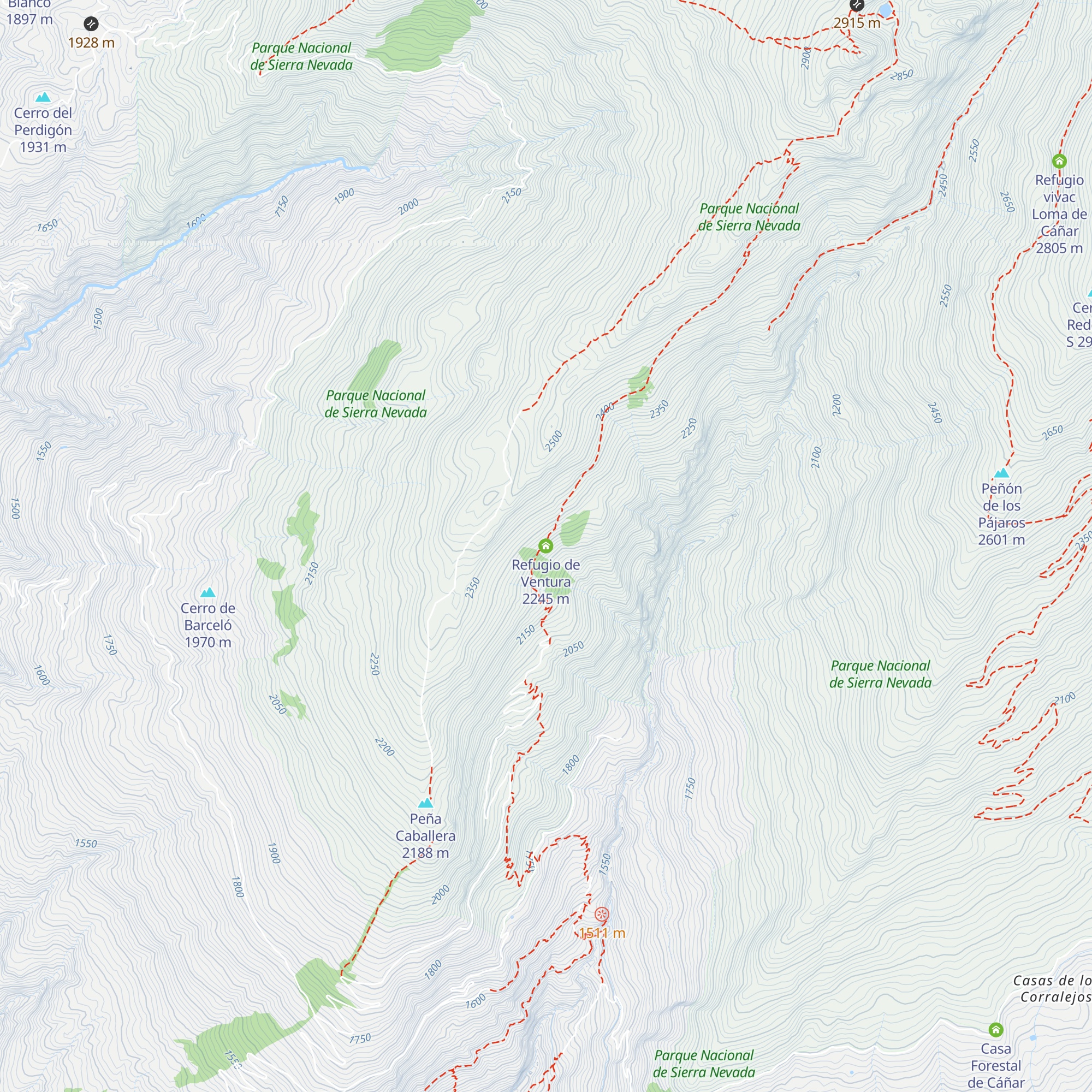Refugio de Ventura map