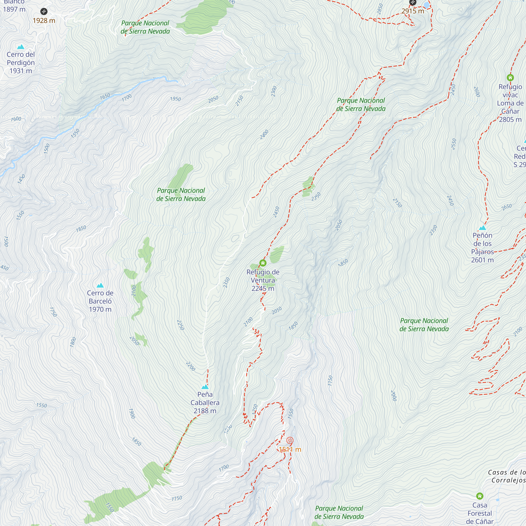 Refugio de Ventura map