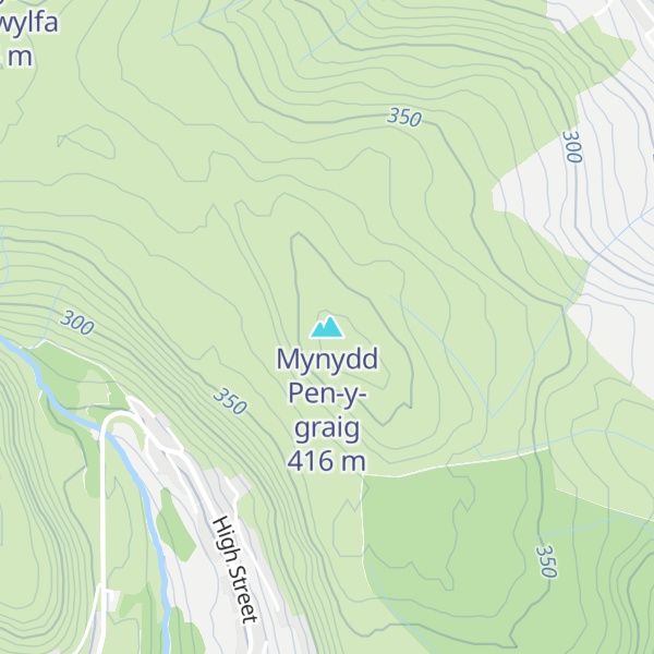 Map of Mynydd Pen-y-graig