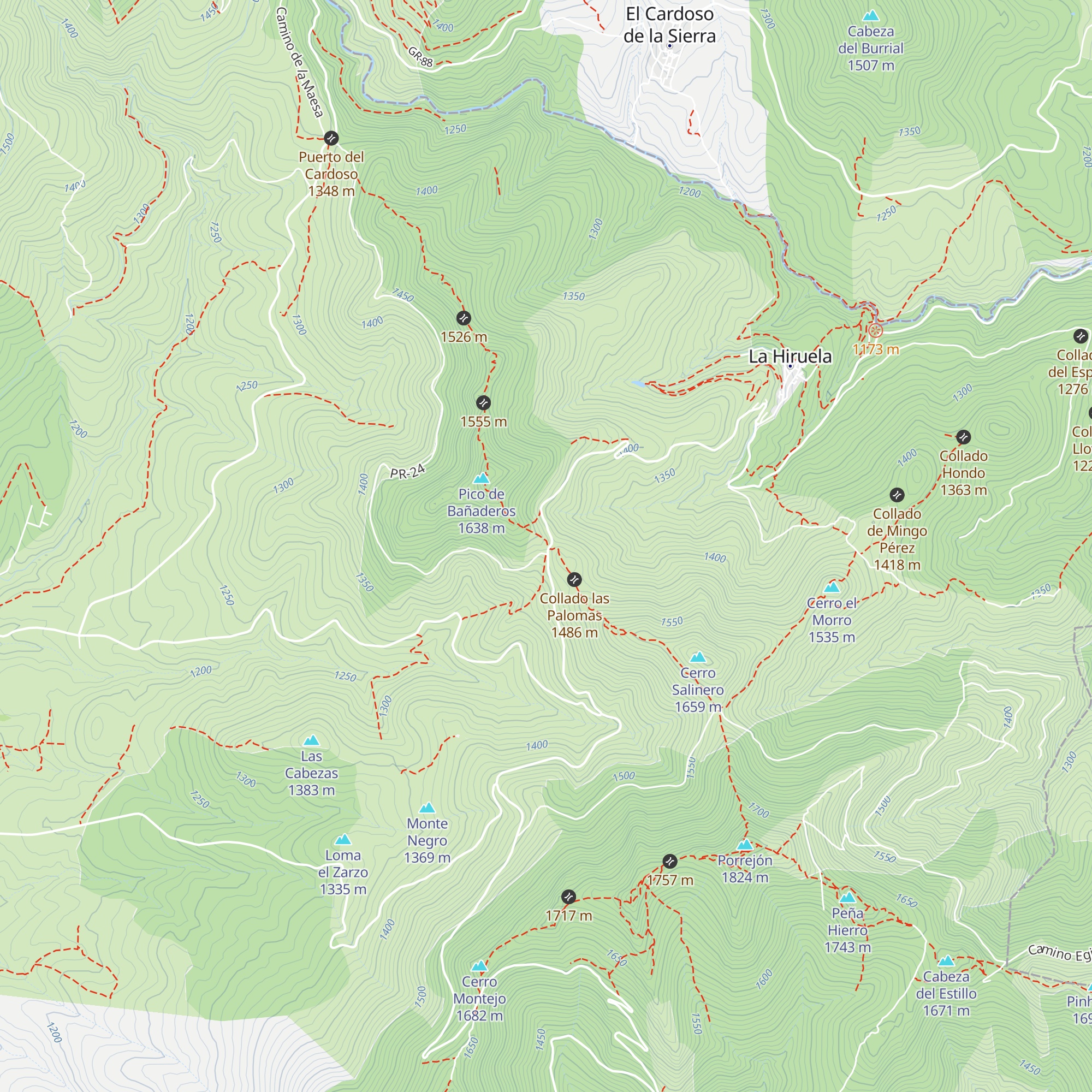 Refugio Puerto de la Hiruela map