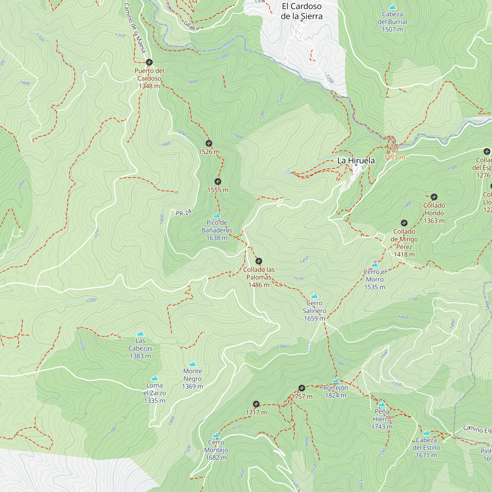 Refugio Puerto de la Hiruela map