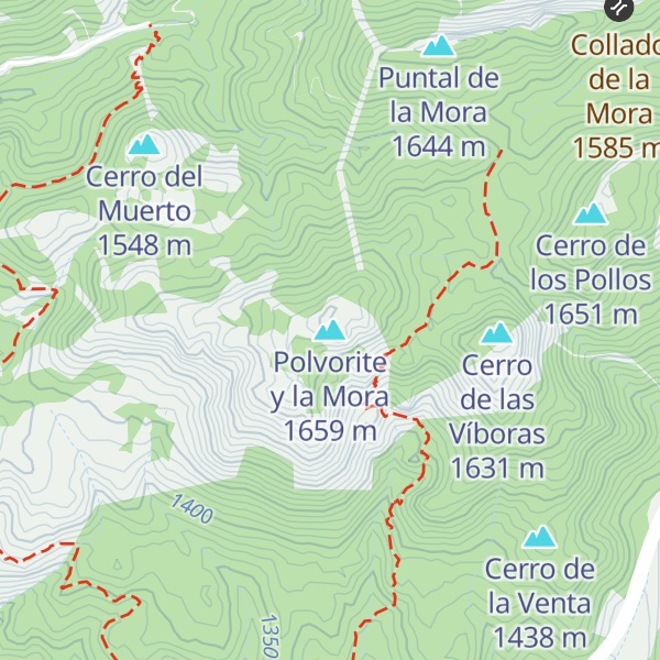 Map of Polvorite y la Mora