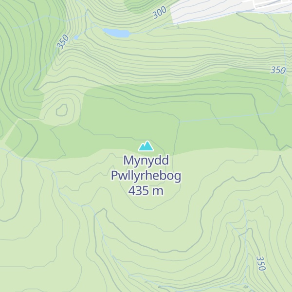 Map of Mynydd Pwllyrhebog