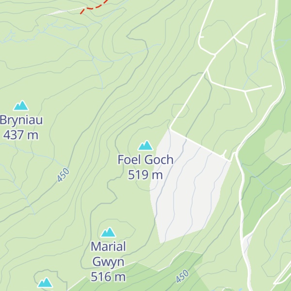 Map of Foel Goch