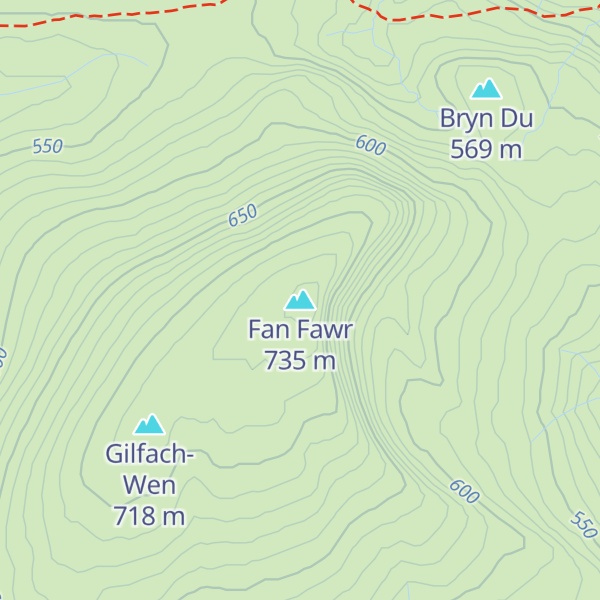 Map of Fan Fawr