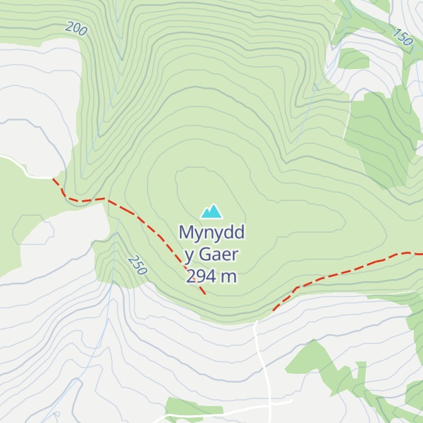 Map of Mynydd y Gaer