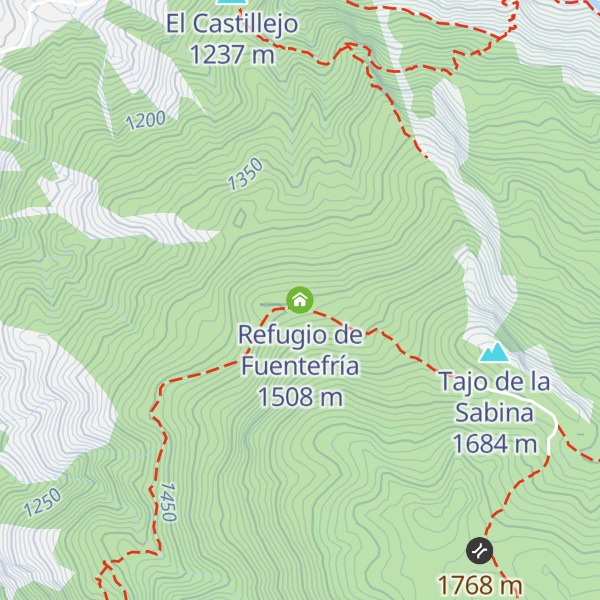 Map of Refugio de Fuentefría