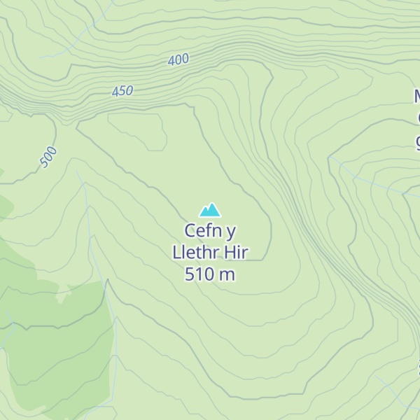 Map of Cefn y Llethr Hir