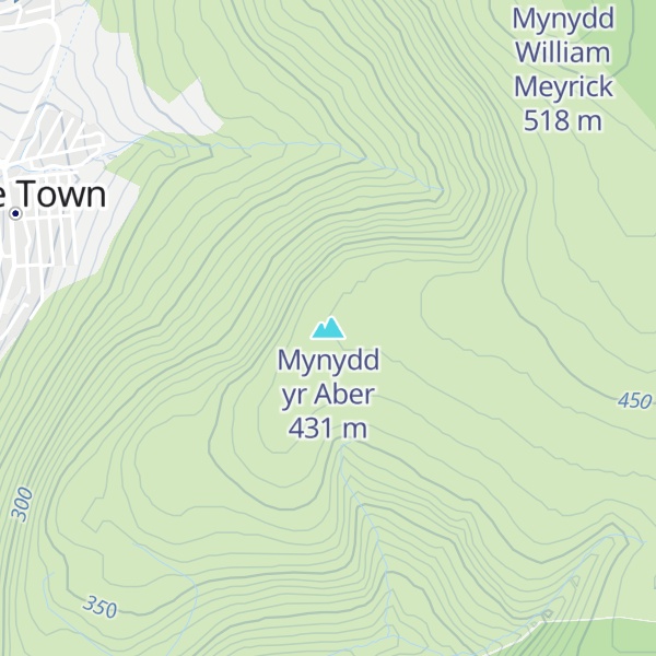 Map of Mynydd yr Aber