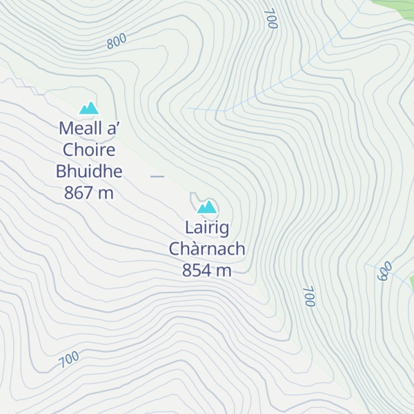 Map of Lairig Chàrnach