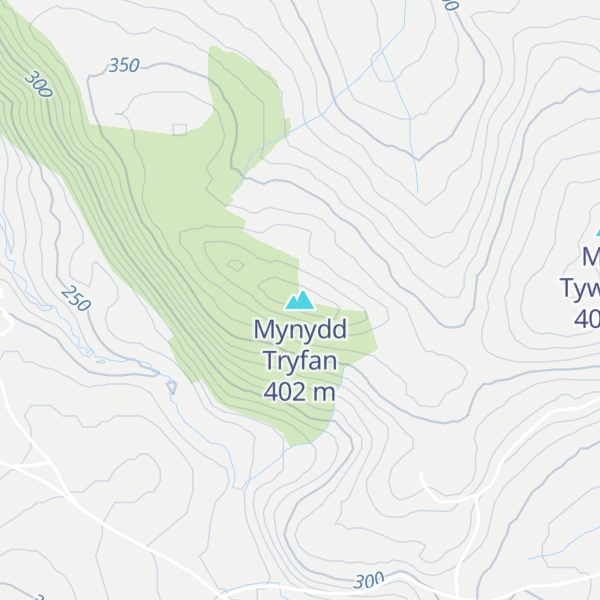 Map of Mynydd Tryfan
