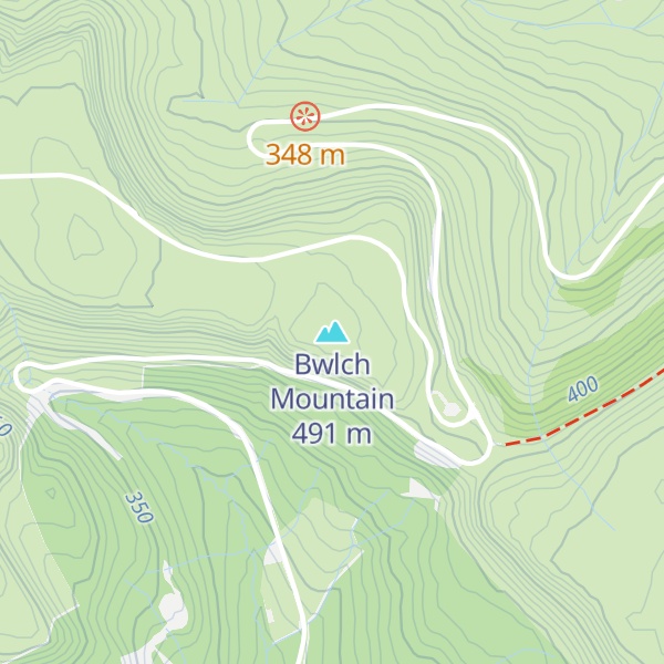 Map of Bwlch Mountain