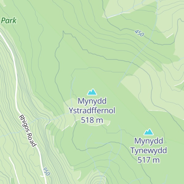 Map of Mynydd Ystradffernol