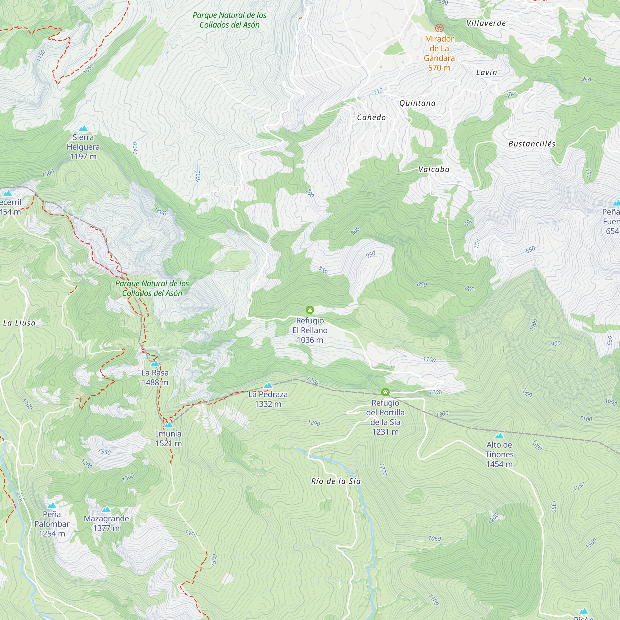 Refugio El Rellano map