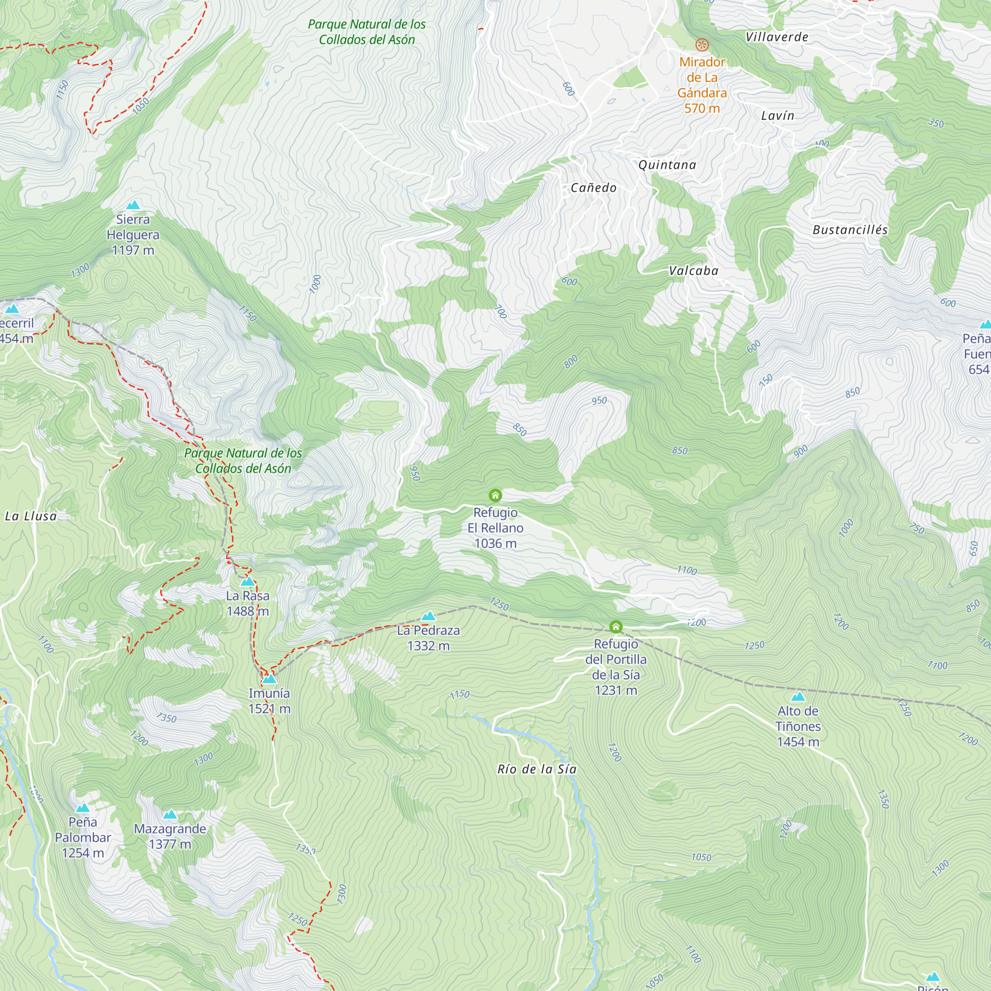 Refugio El Rellano map