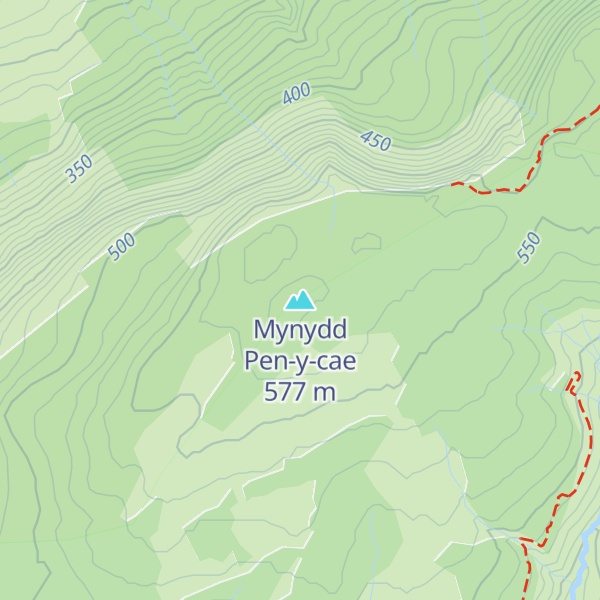 Map of Mynydd Pen-y-cae