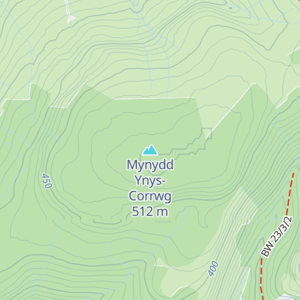 Map of Mynydd Ynys-Corrwg