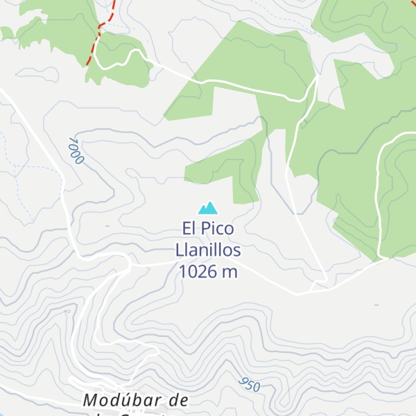 Map of El Pico Llanillos