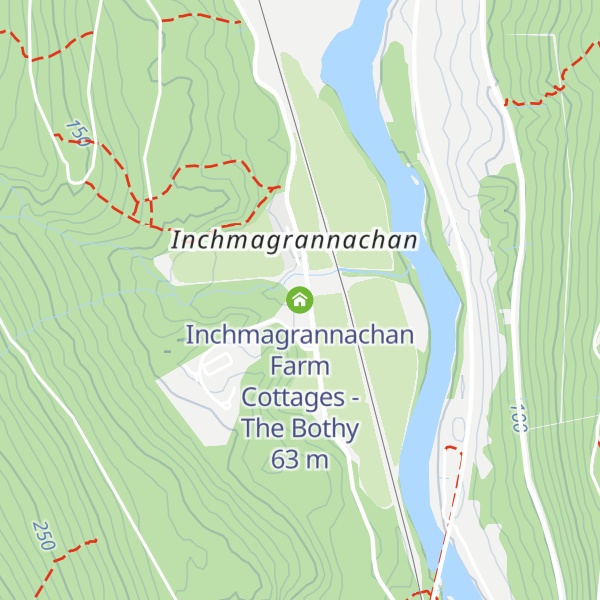 Map of Inchmagrannachan Farm Cottages - The Bothy