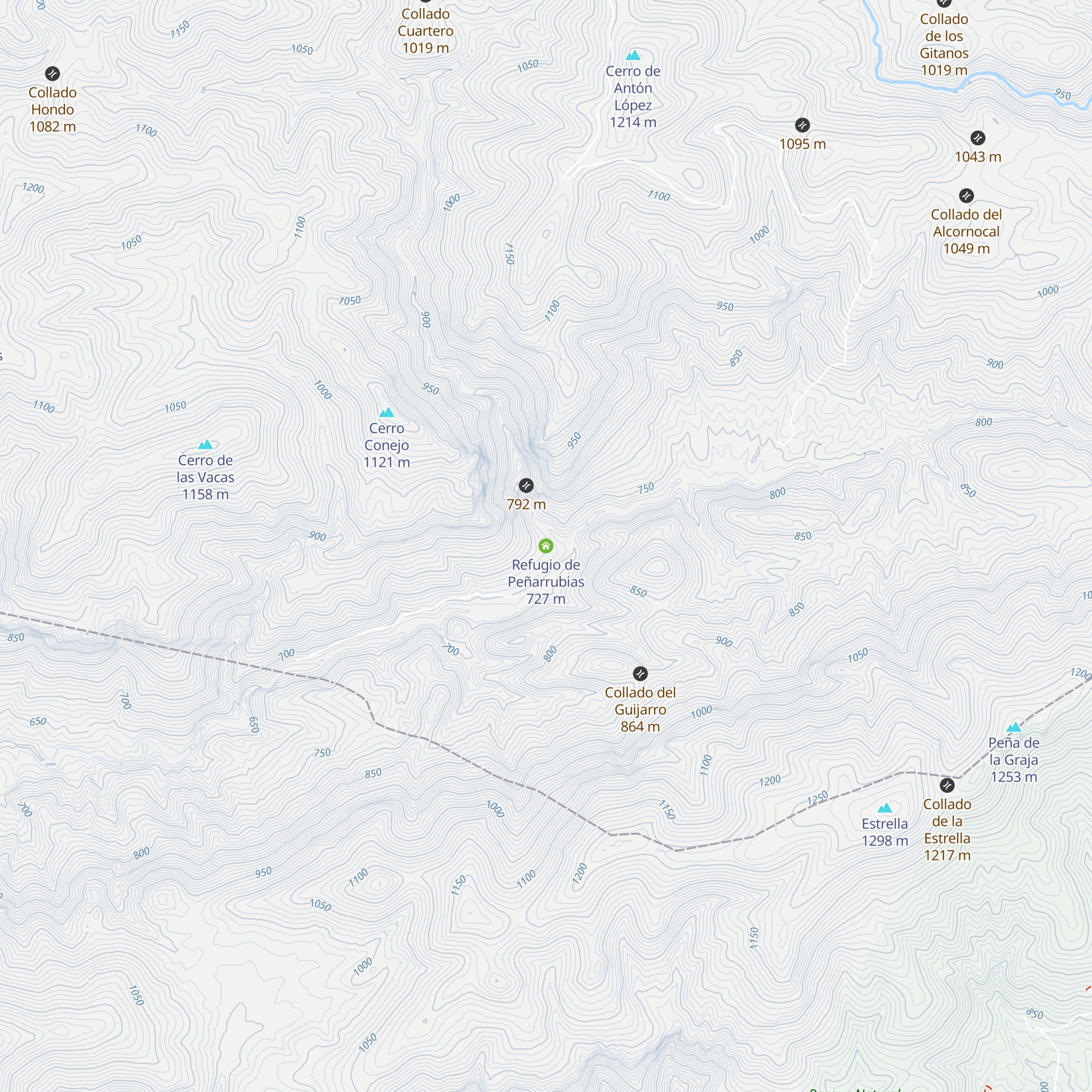 Refugio de Peñarrubias map