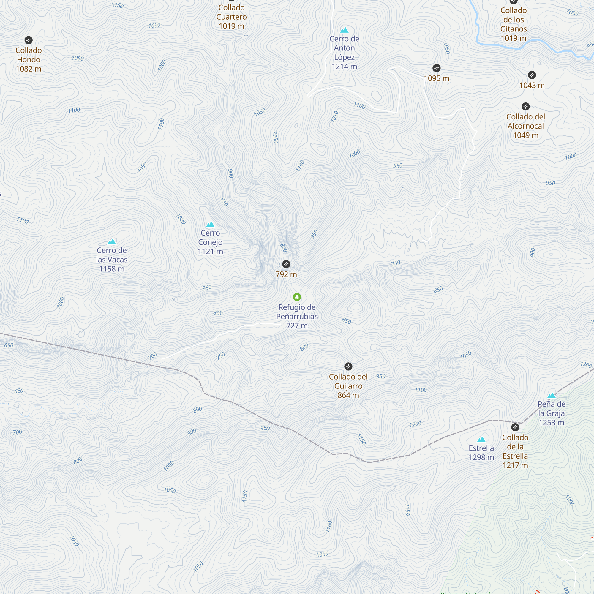 Refugio de Peñarrubias map
