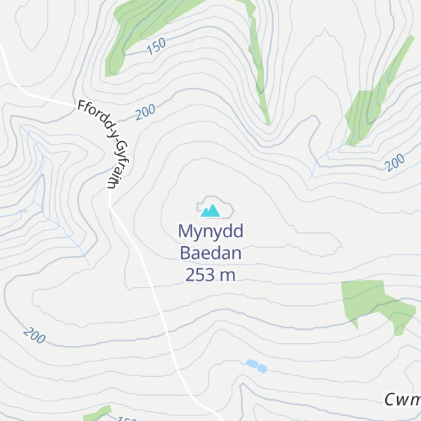 Map of Mynydd Baedan