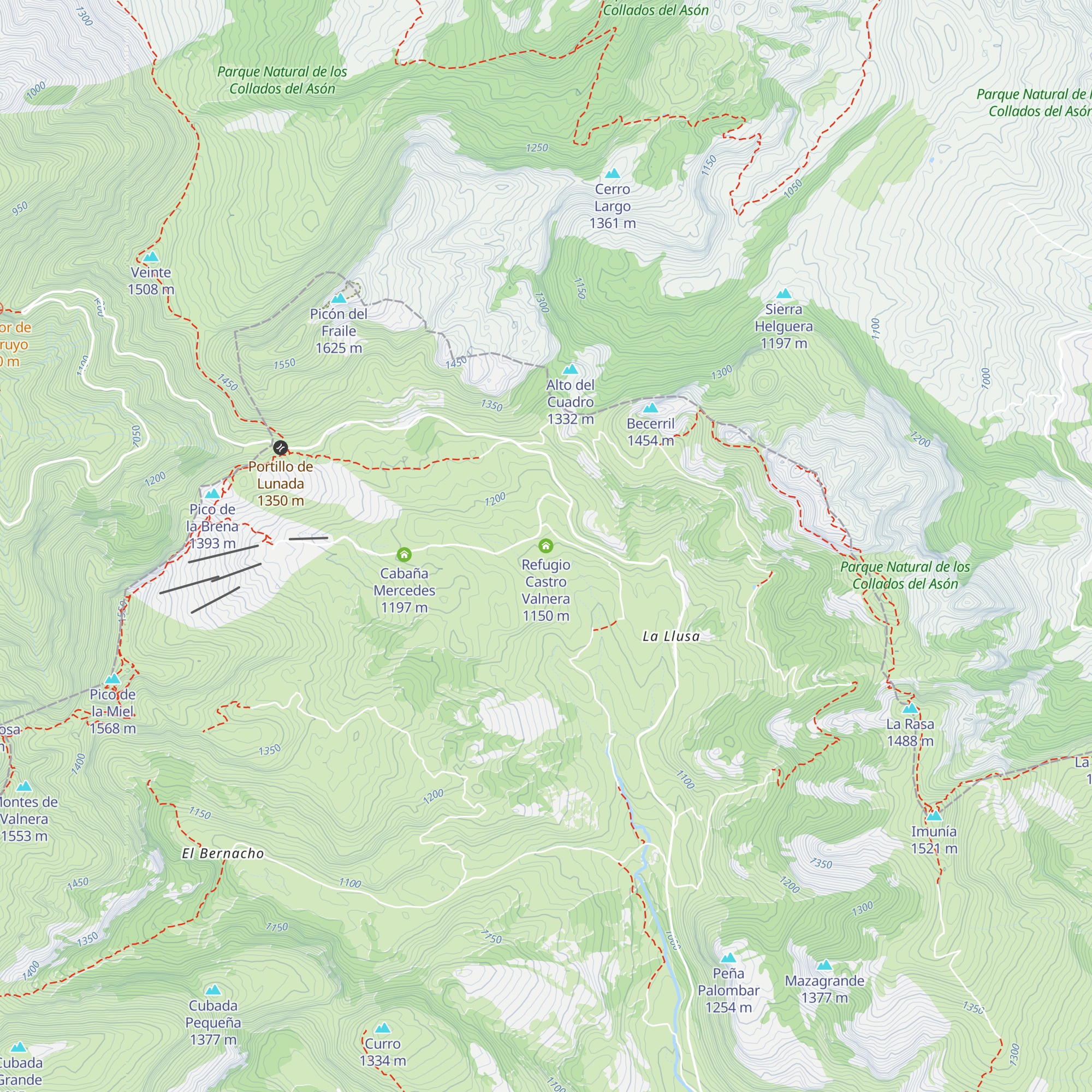Refugio Castro Valnera map