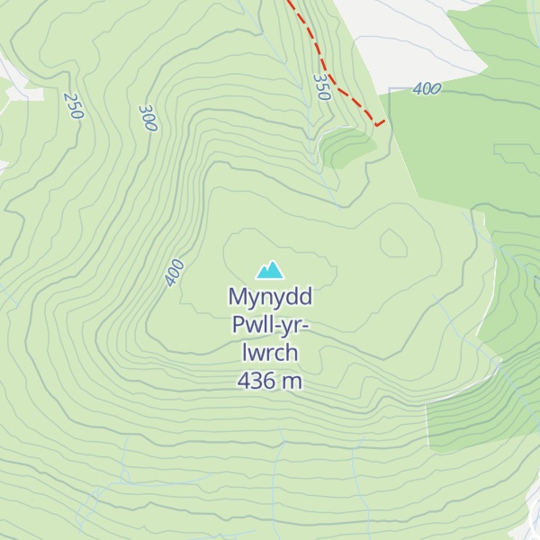 Map of Mynydd Pwll-yr-lwrch