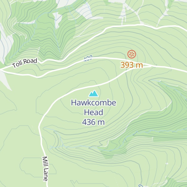 Map of Hawkcombe Head