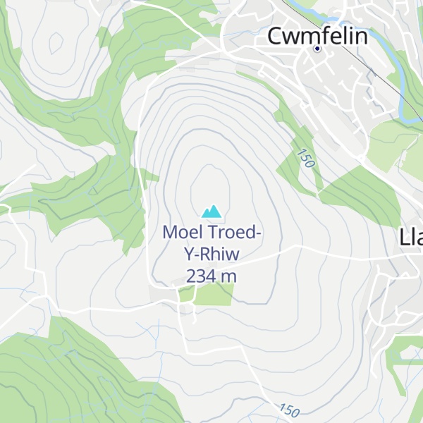 Map of Moel Troed-Y-Rhiw