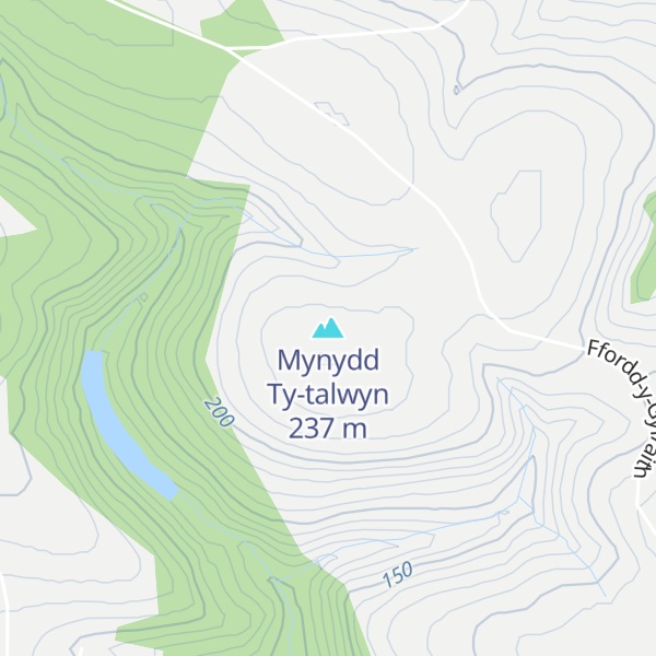 Map of Mynydd Ty-talwyn
