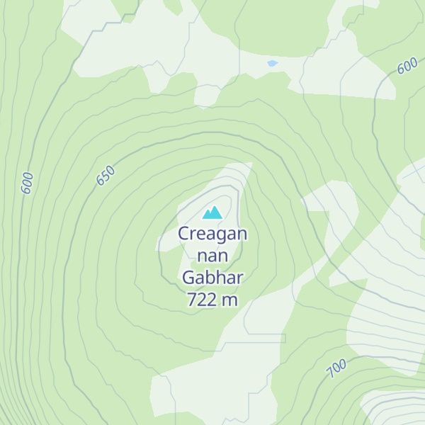 Map of Creagan nan Gabhar