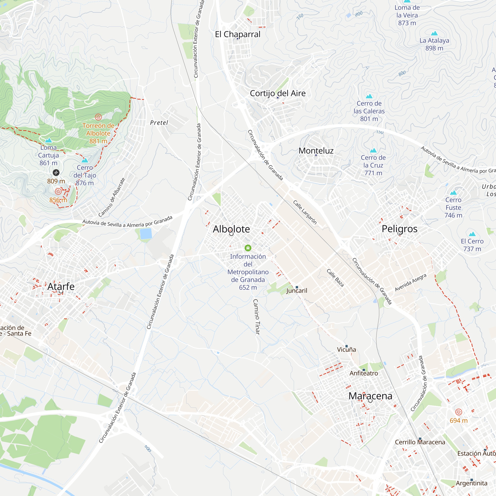 Información del Metropolitano de Granada map
