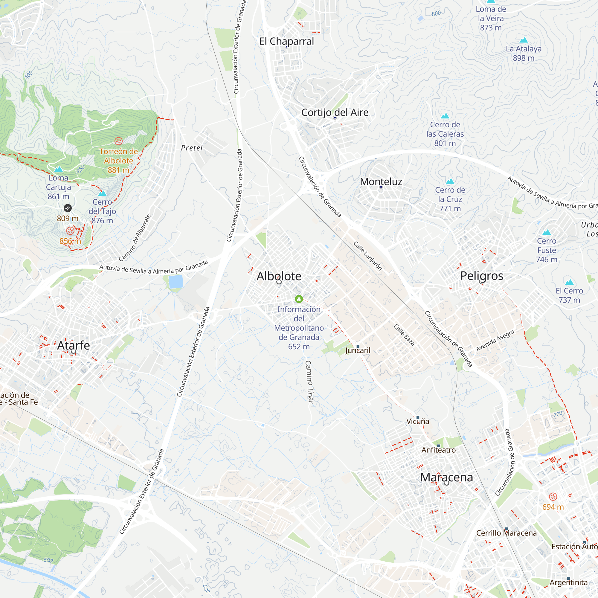 Información del Metropolitano de Granada map