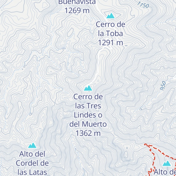 Map of Cerro de las Tres Lindes o del Muerto
