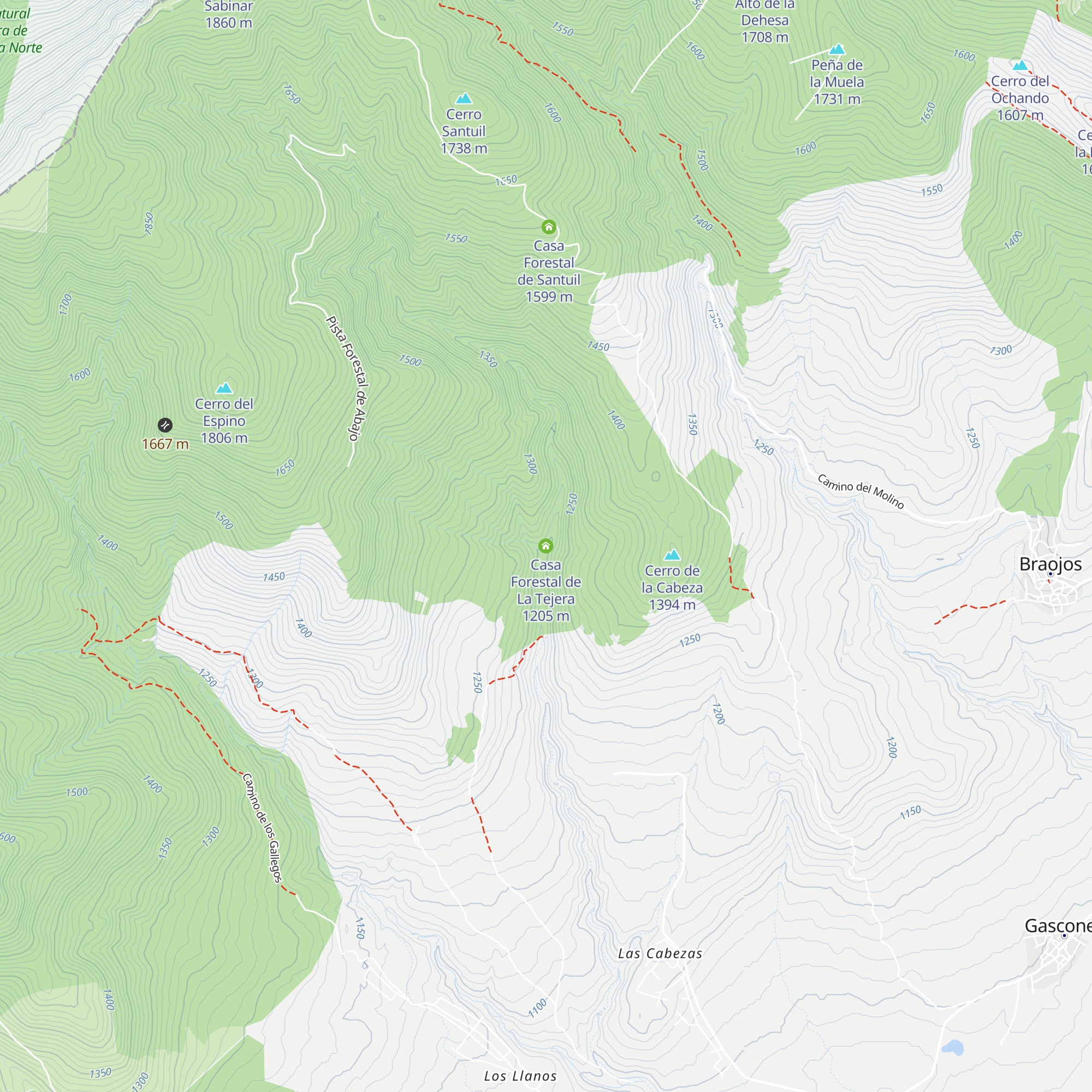 Casa Forestal de La Tejera map