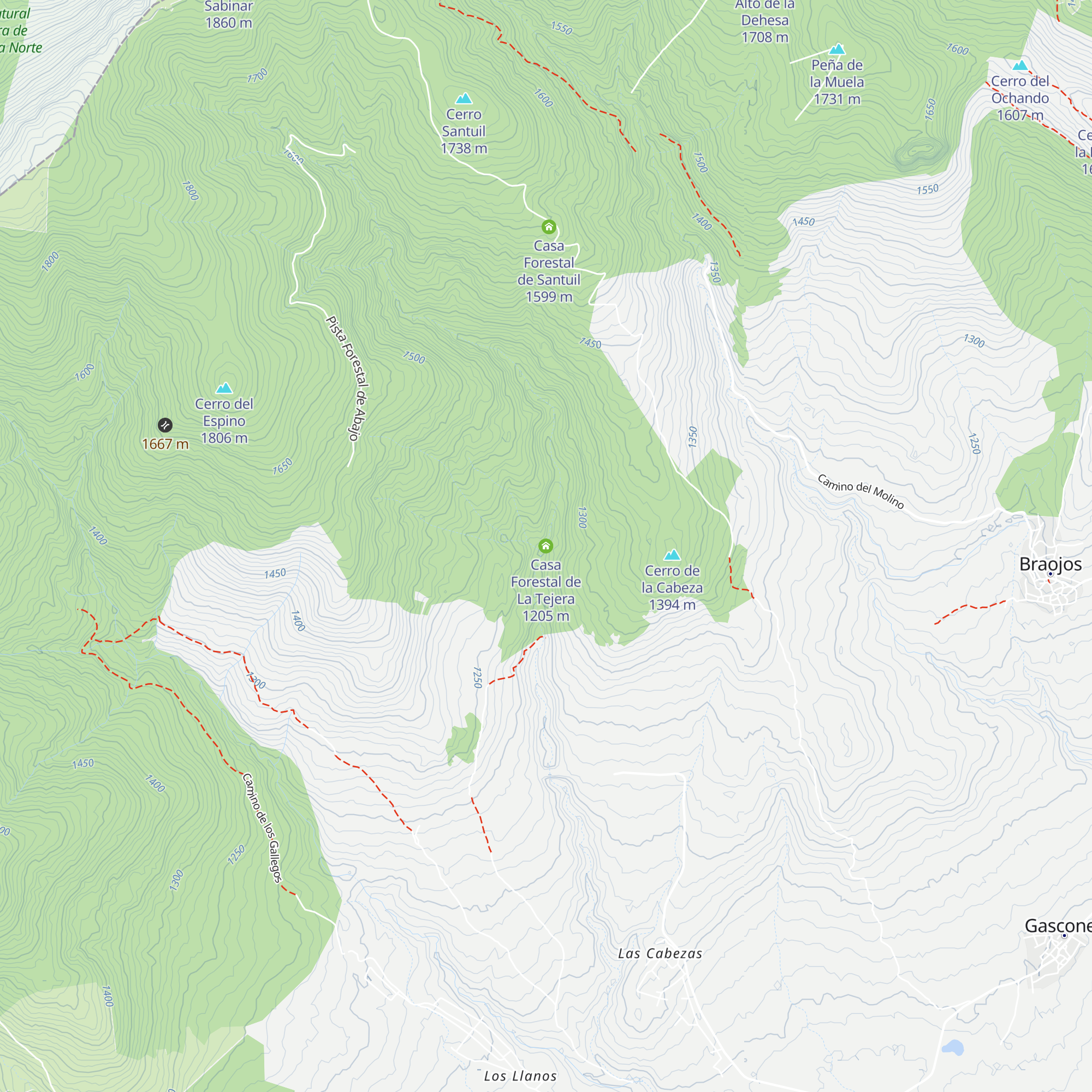 Casa Forestal de La Tejera map