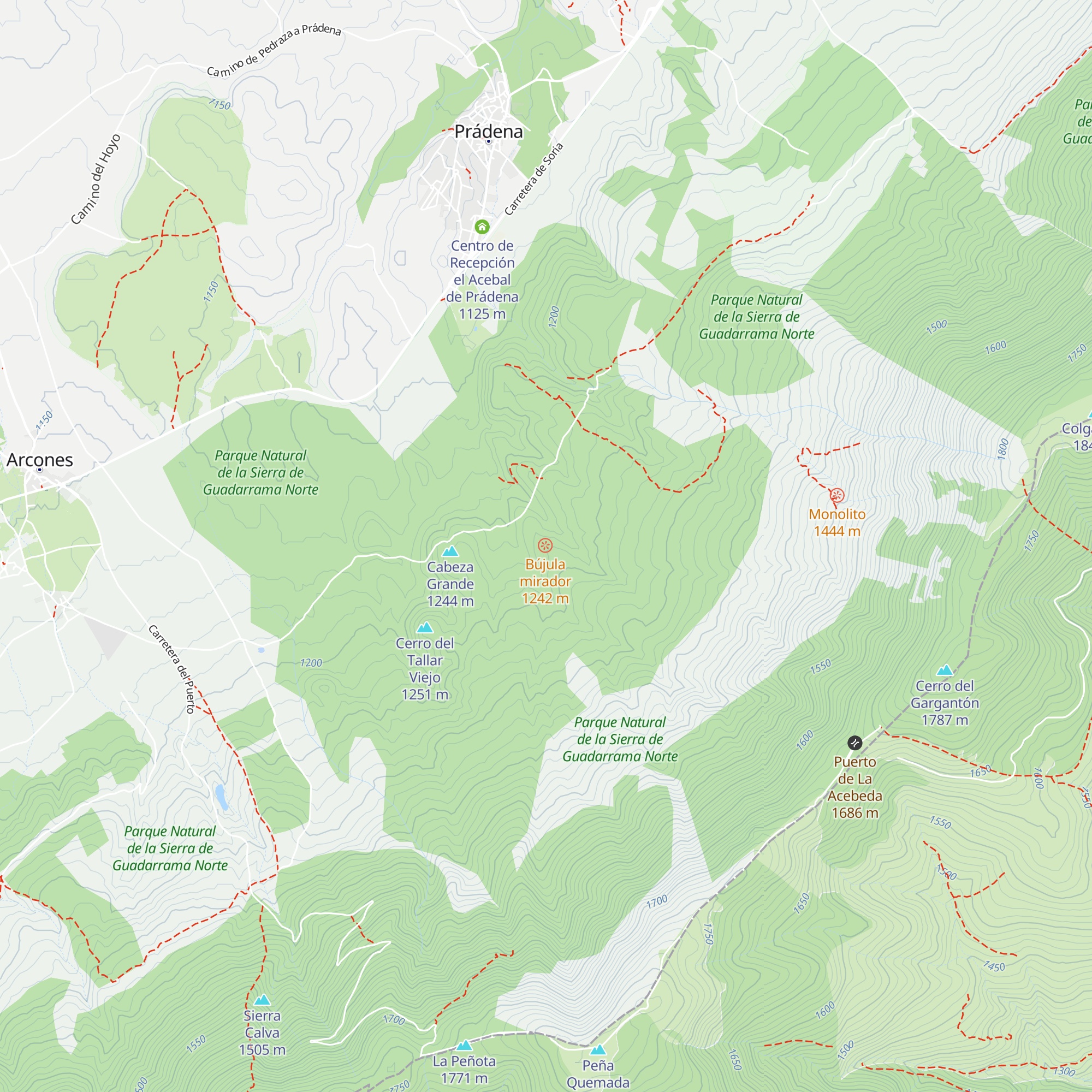 Refugio Los Poyales map