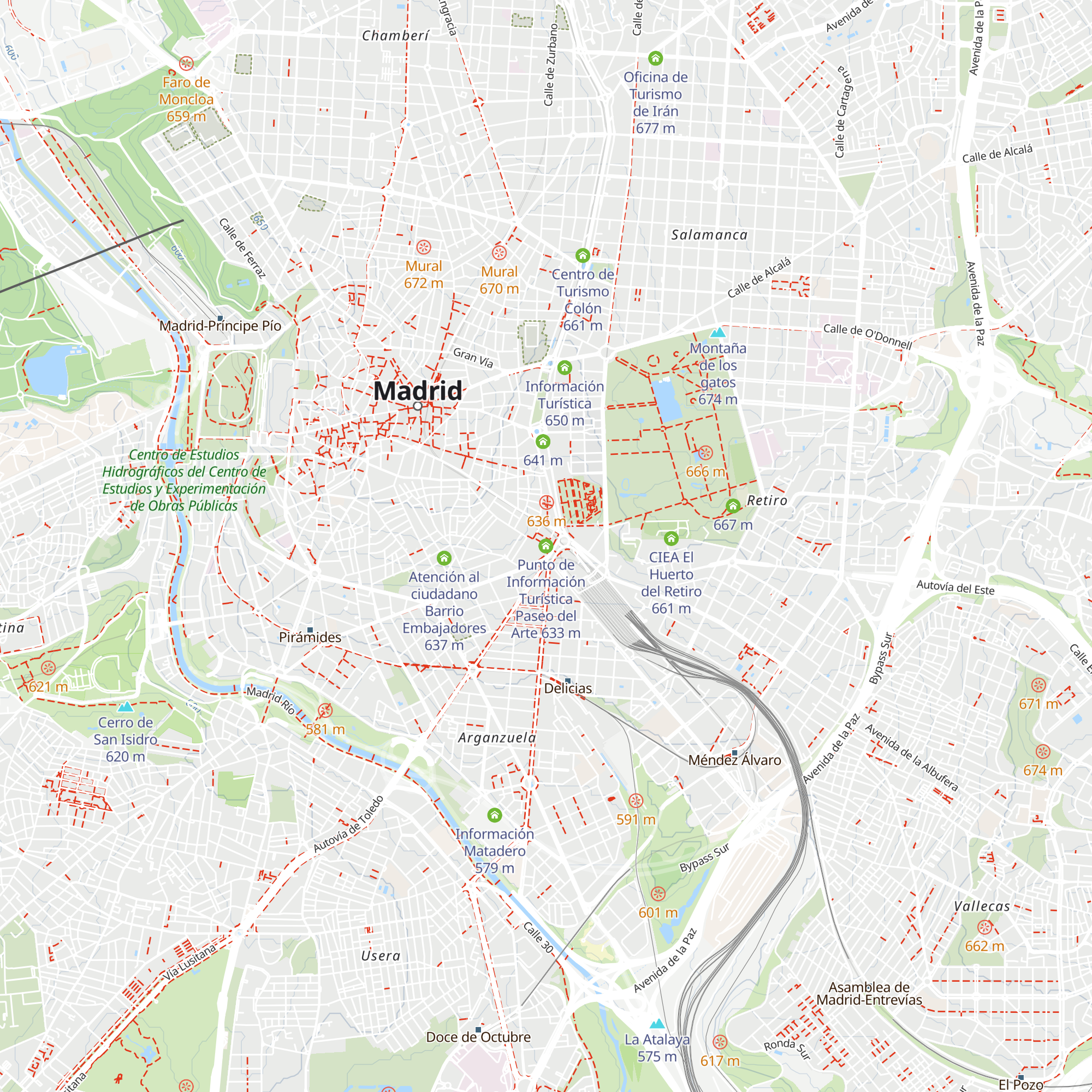 Punto de Información Turística Paseo del Arte map