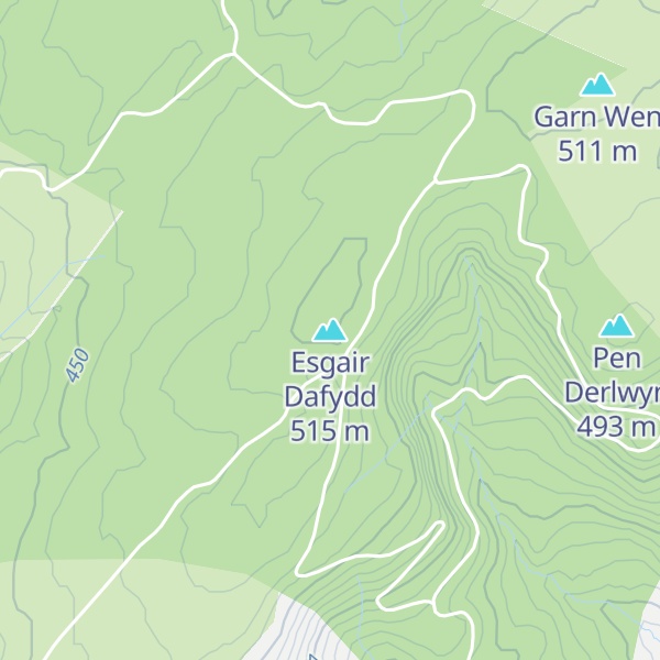 Map of Esgair Dafydd