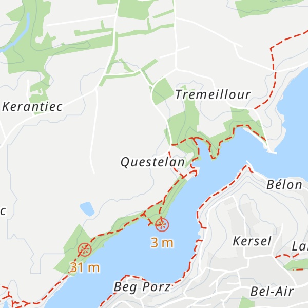 Map of Gîte de Questélan - La Maison Bleue