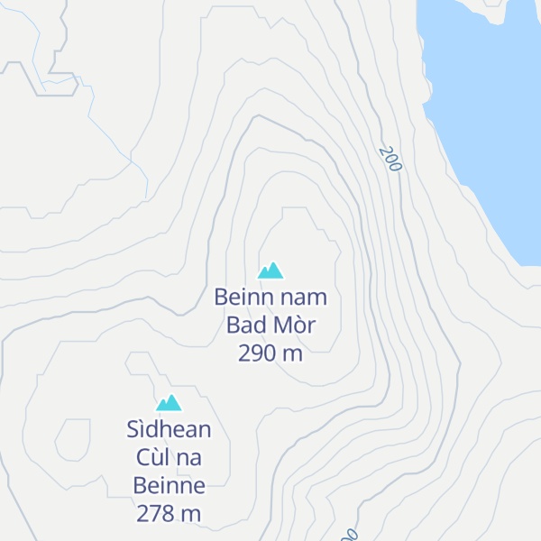 Map of Beinn nam Bad Mòr