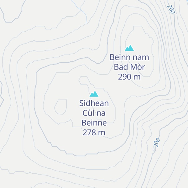 Map of Sìdhean Cùl na Beinne