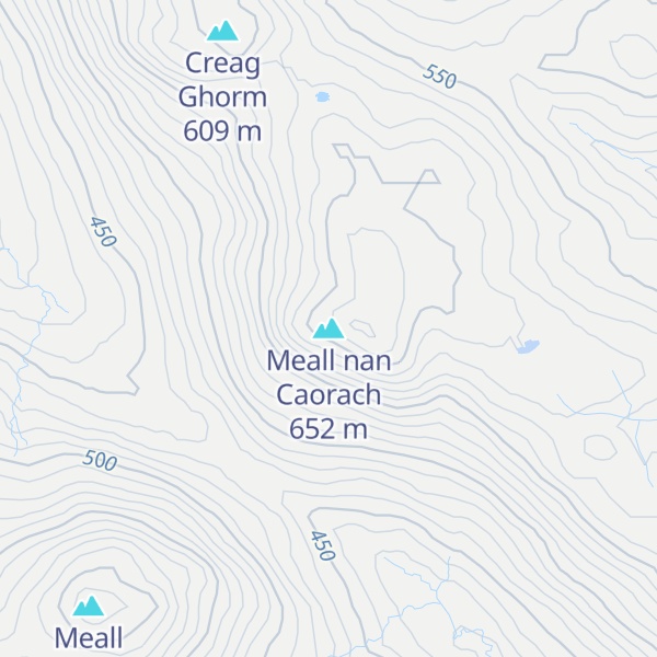 Map of Meall nan Caorach