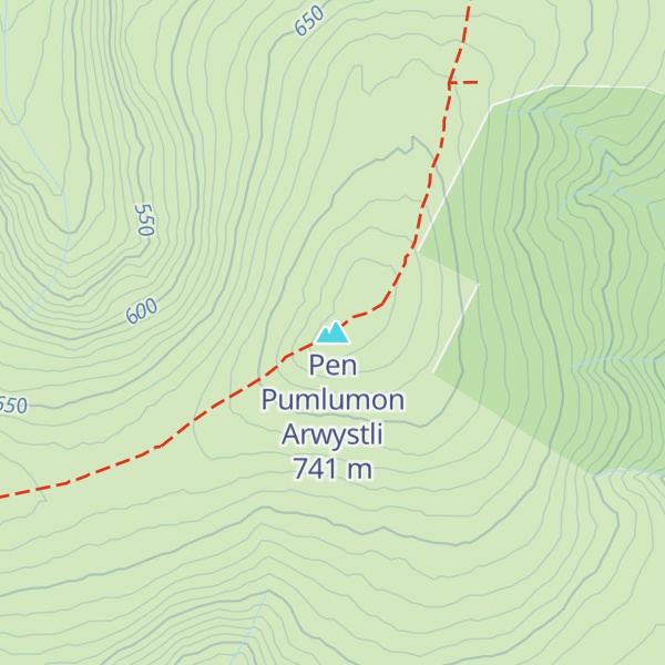 Map of Pen Pumlumon Arwystli