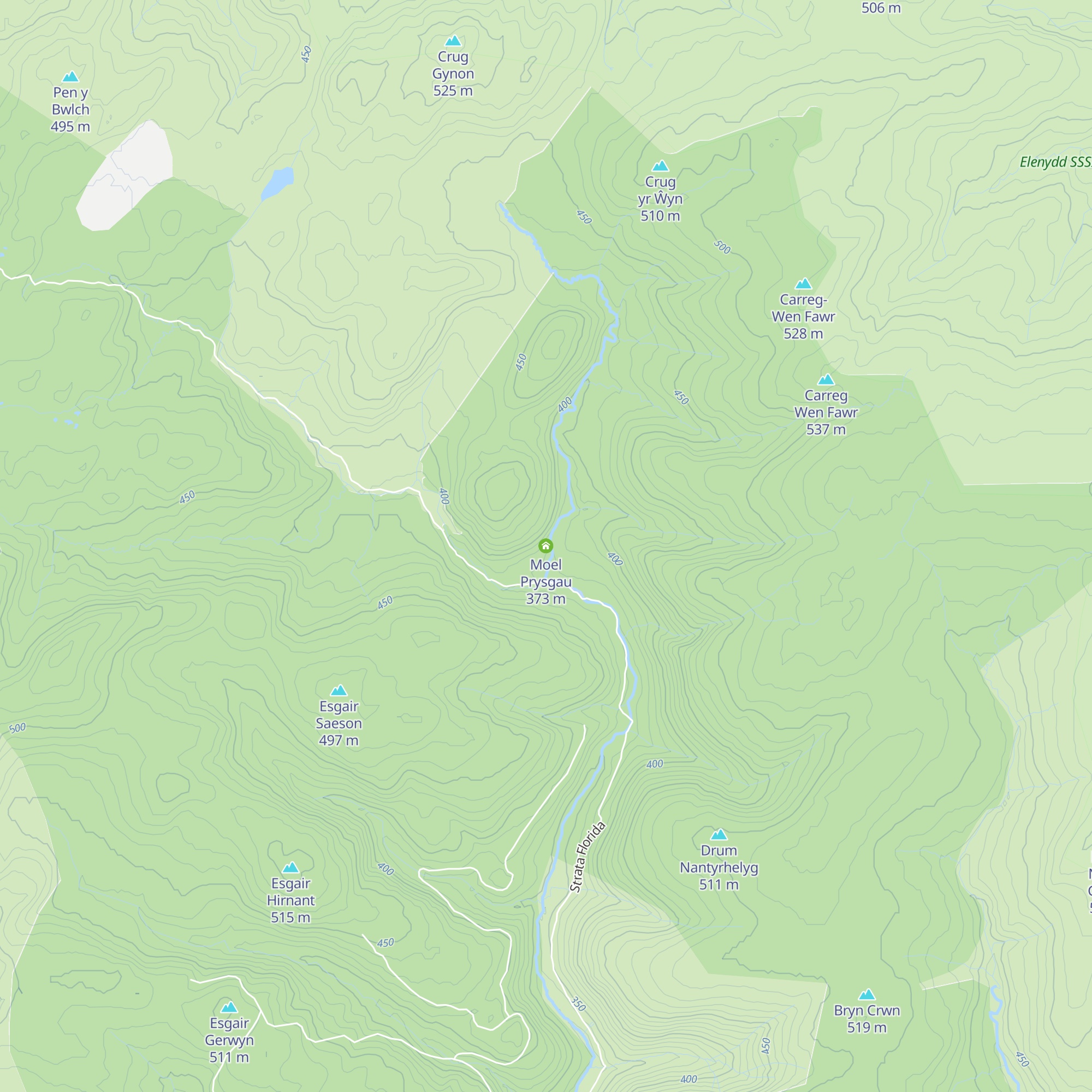 Moel Prysgau map