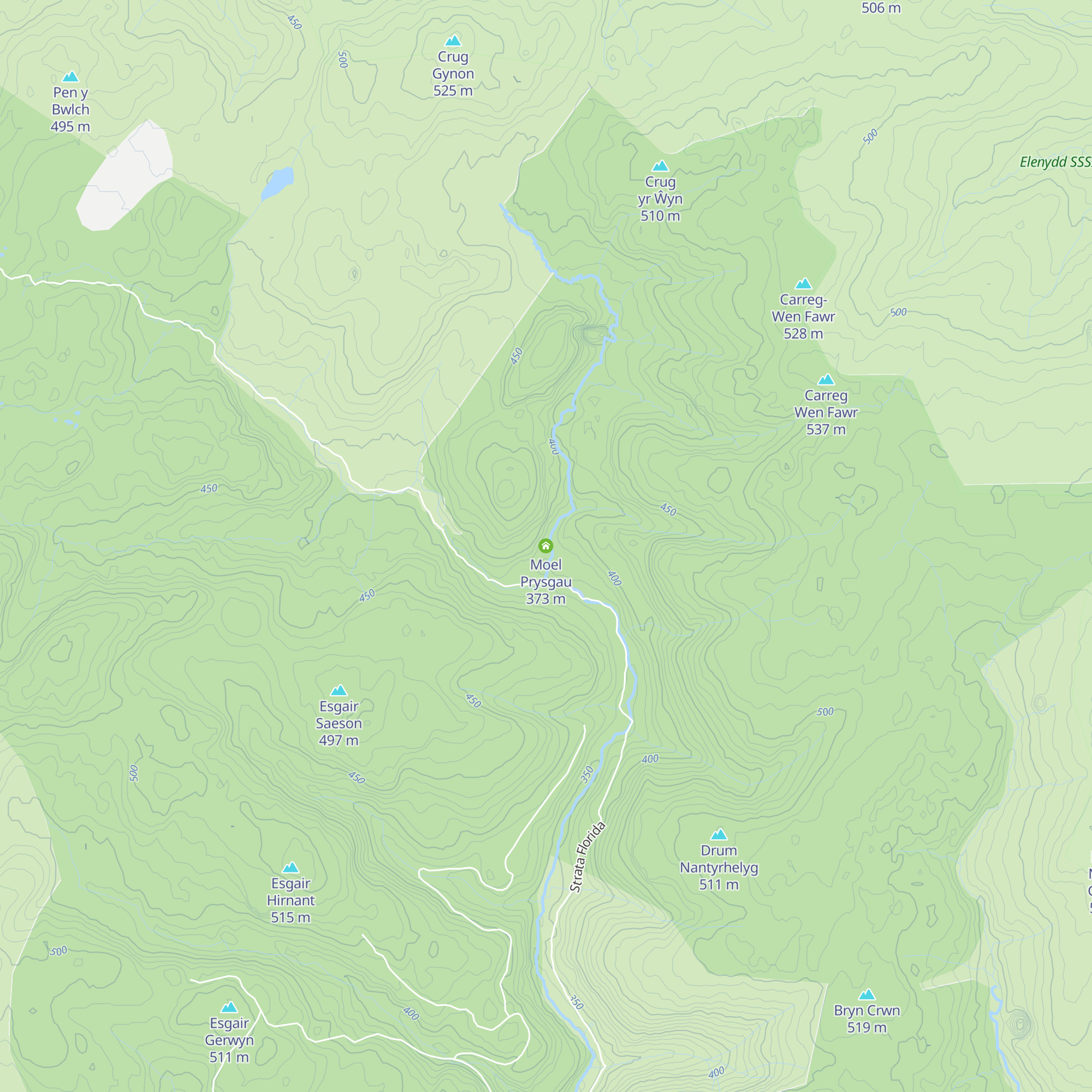 Moel Prysgau map
