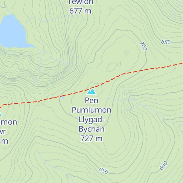 Map of Pen Pumlumon Llygad-Bychan